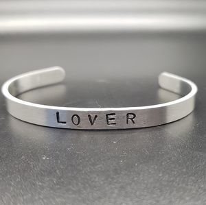 Lover Taylor Swift Hand Stamped Bracelet
